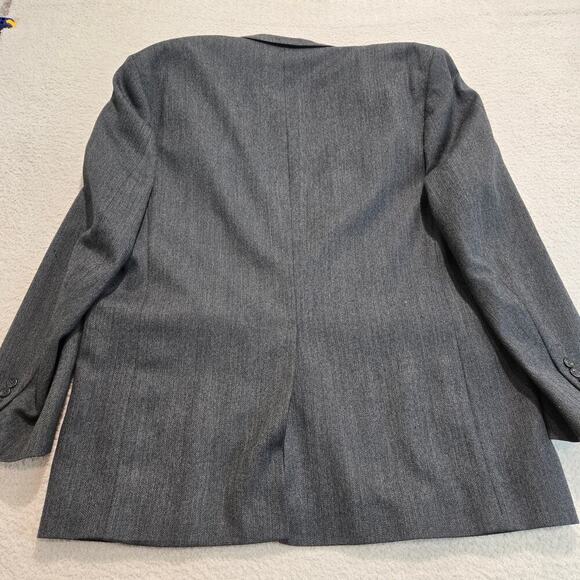 Lands End Men's 100% Lambswool Herringbone Blazer Sports Coat Sz 48L - Picture 5 of 13